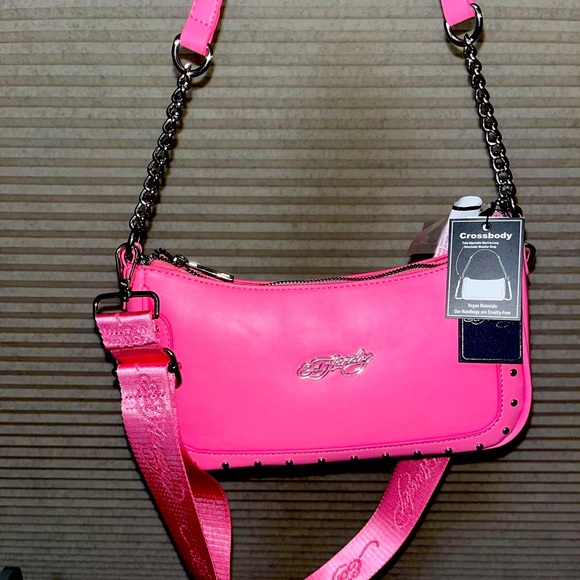 Sold - NEW Pink Ed Hardy Bag With Studs 💖 - Picture 10 of 10